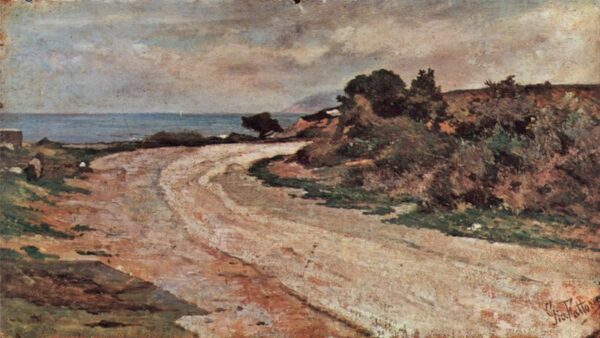 Road on the Bank of the Sea by Giovanni Fattori
