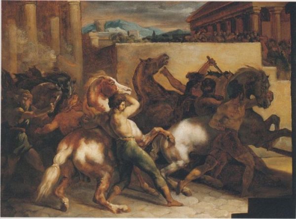 Race Of Wild Horses At Rome by Theodore Gericault