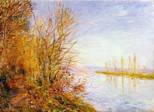 The Chemin de By through Woods at Rouches-Courtaut by Alfred Sisley
