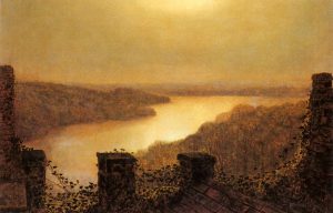 Roundhaylake, From Castle by John Atkinson Grimshaw - hand-painted oil reproduction