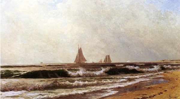 Sailboats along the Shore by Alfred Thompson Bricher