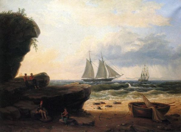 Sailing Along the Shore by Thomas Birch