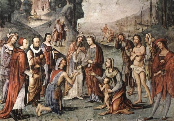 Saint Cecily's Charity by Lorenzo Costa