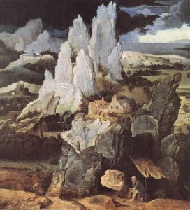 Saint Jerome in Rocky Landscape by Joachim Patenier - hand-painted oil reproduction