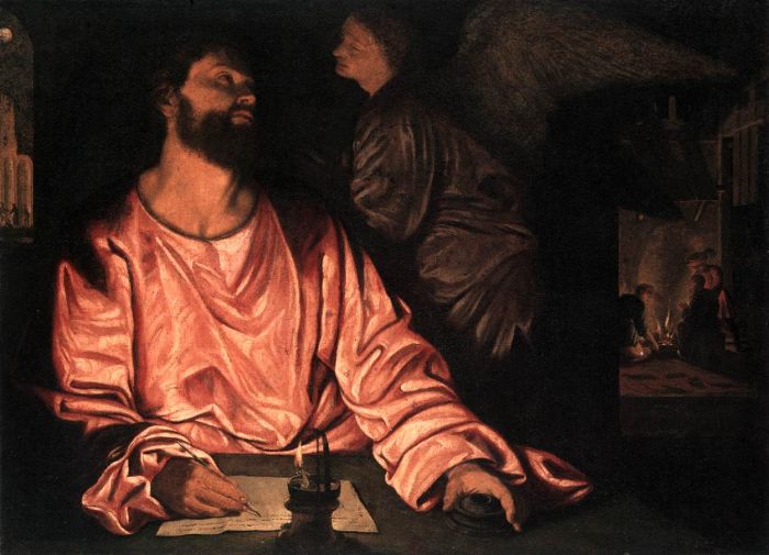Saint Matthew and the Angel by Giovanni Girolamo Savoldo - hand-painted oil reproduction