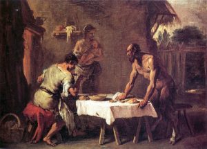 Satyr and a Farmer by Sebastiano Ricci - hand-painted oil reproduction