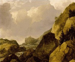 Scandinavian Rocky River Landscape by Allaert van Everdingen - hand-painted oil reproduction