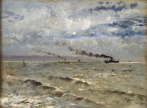 Sea View with Ships by Alfred Stevens