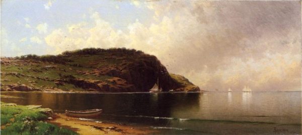 Seascape with Dory and Sailboats by Alfred Thompson Bricher