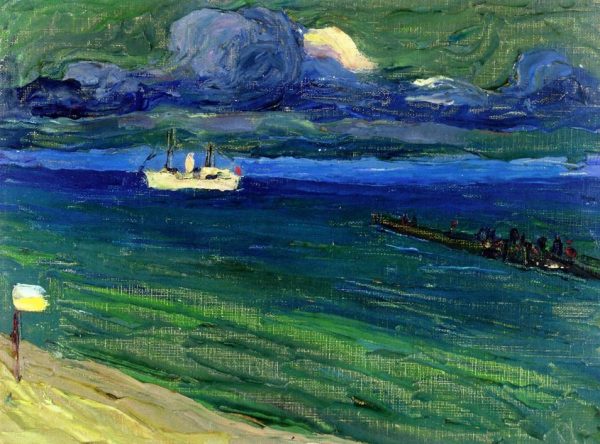 Seascape with Steamer by Wassily Kandinsky