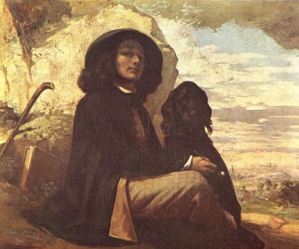 Self-Portrait With Black Dog