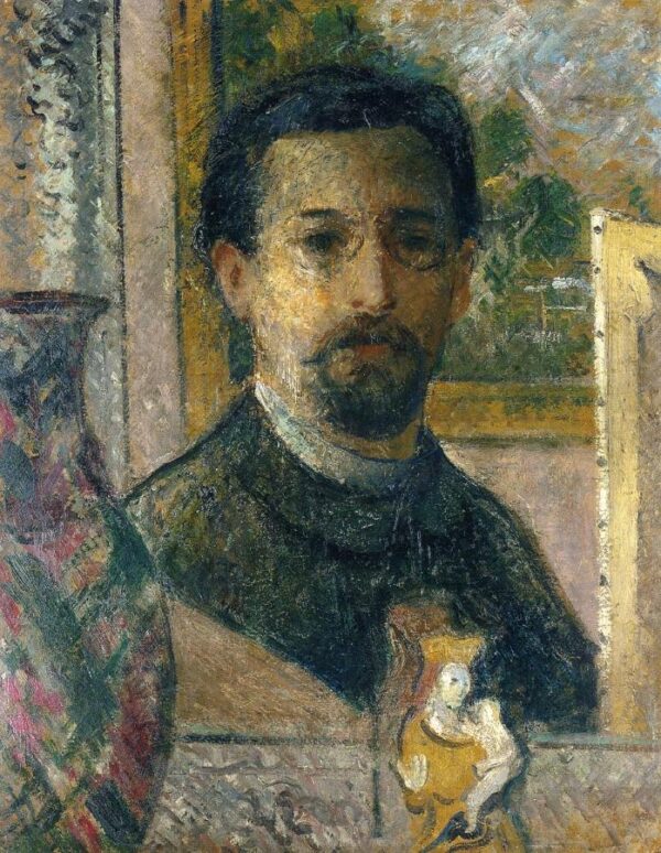 Self-Portrait with Statuette by Gustave Loiseau