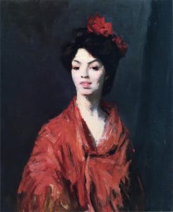 Spanish Woman in a Red Shawl by Robert Henri - hand-painted oil reproduction