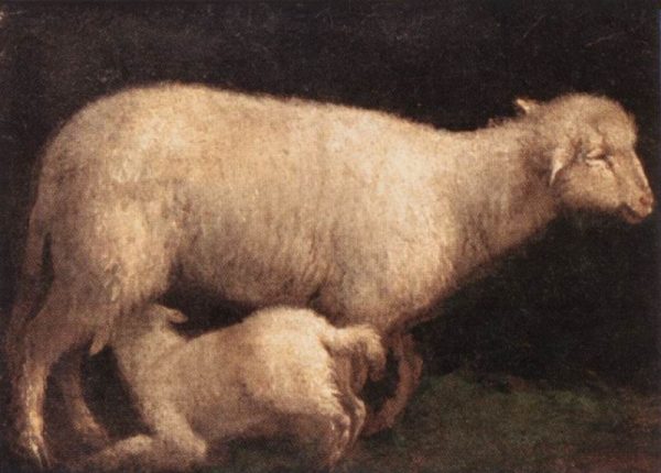 Sheep and Lamb by Jacopo Bassano