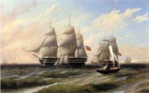Ships at Sea by Thomas Birch