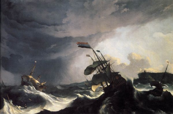 Ships in Distress in a Raging Storm by Ludolf Backhuysen