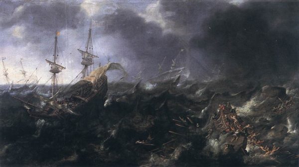 Ships in Peril by Andries van Eertvelt