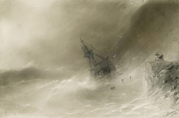 Shipwreck b by Ivan Aivazovsky
