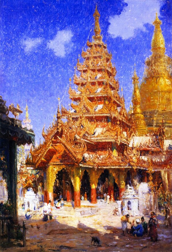 Shwe Dagon Pagoda Burma by Colin Campbell Cooper