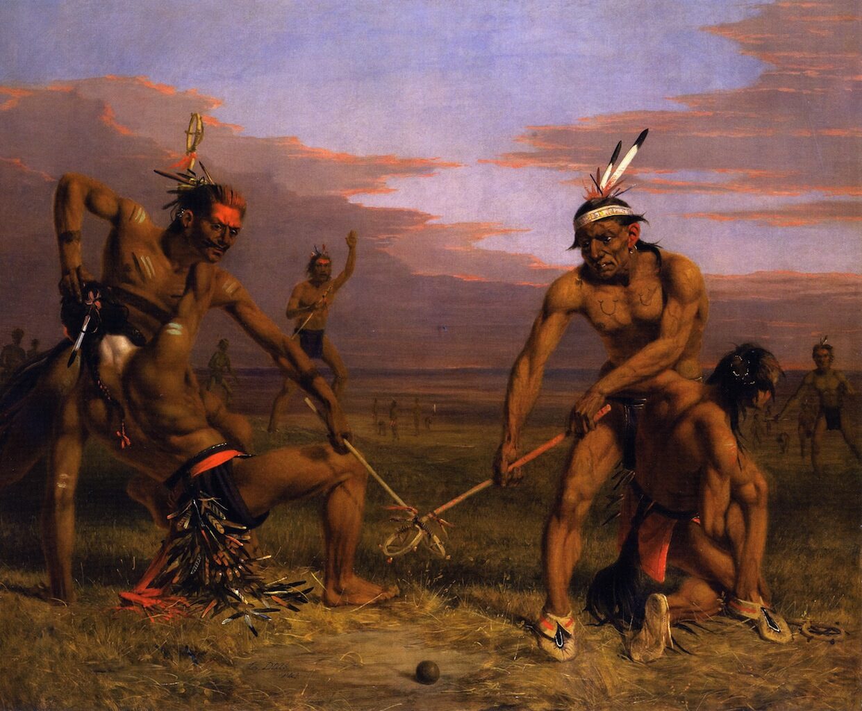 Sioux Playing Ball by Charles Deas - hand-painted oil reproduction