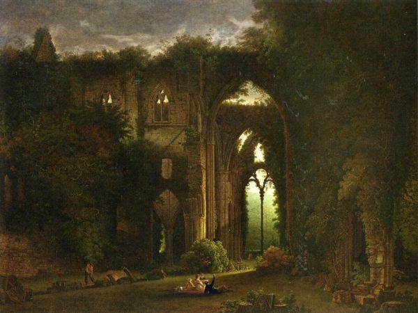 Sketching the Ruins of Tintern Abbey by Samuel Colman
