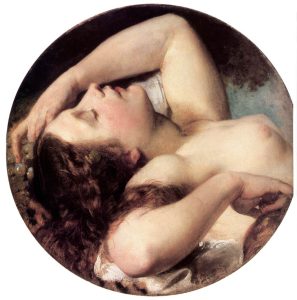 Sleeping Bacchante by Karoly Brocky - hand-painted oil reproduction