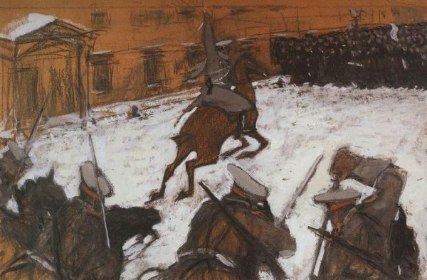 Soldiers Charging by Valentin Alexandrovich Serov