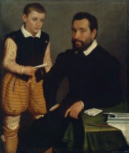 Portrait of a Man and a Boy (Count Alborghetti & Son) by Giovanni Battista Moroni - hand-painted oil reproduction
