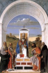 St Peter Enthroned and Four Saints by Marco Basaiti - hand-painted oil reproduction