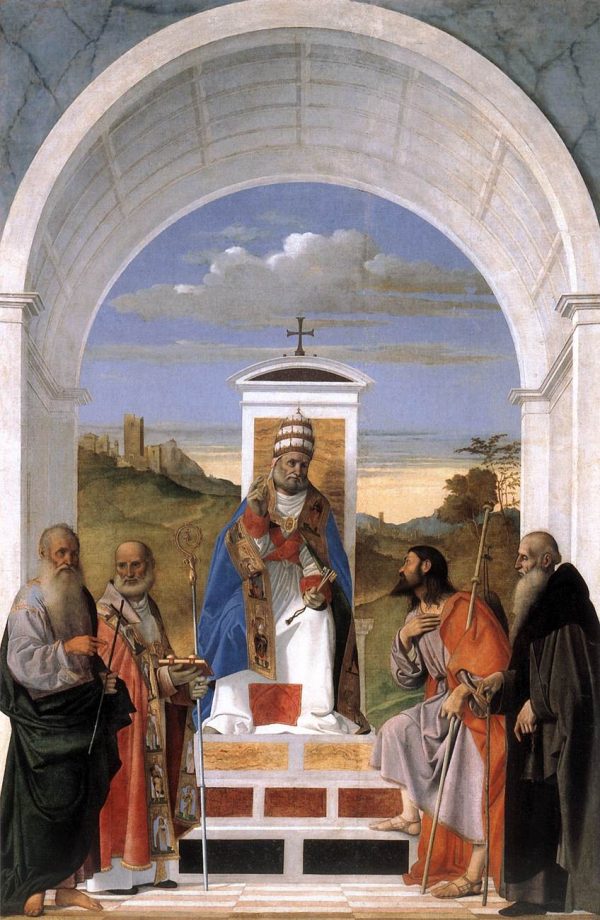 St Peter Enthroned and Four Saints by Marco Basaiti