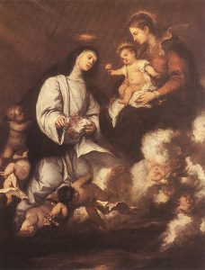St Rose of Lima before the Madonna by Jose Antolinez - hand-painted oil reproduction