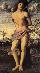 St Sebastian by Marco Basaiti - hand-painted oil reproduction