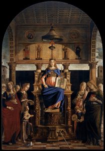 St Veneranda Enthroned by Lazzaro Bastiani - hand-painted oil reproduction