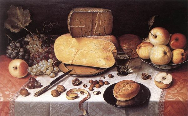Still-Life with Fruit, Nuts and Cheese by Floris Claesz van Dijck
