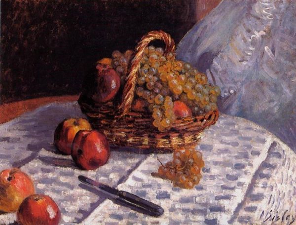 Still Life - Apples and Grapes by Alfred Sisley
