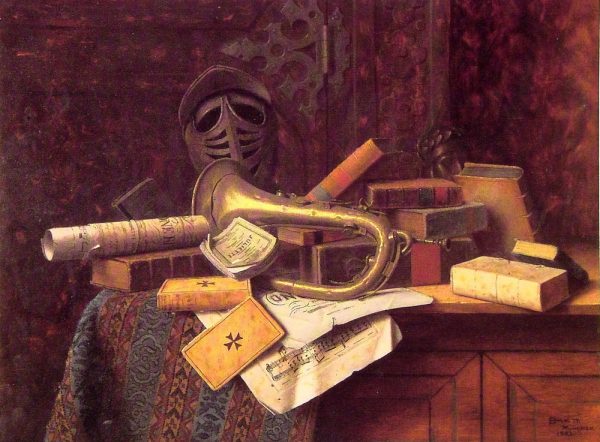 Still Life with Bust of Dante by William Michael Harnett