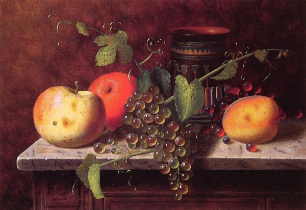 Still Life with Fruit and Vase by William Michael Harnett