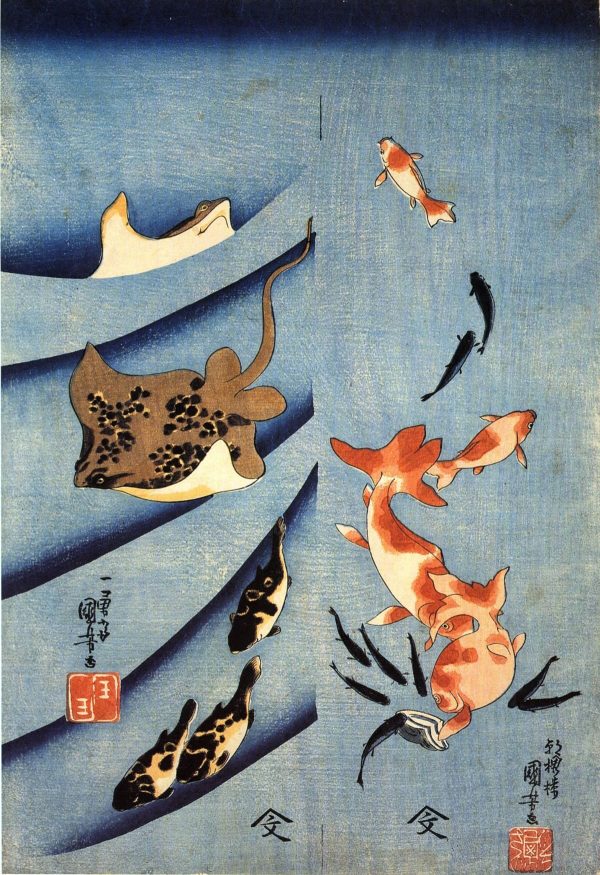 Stingrays by Utagawa Kuniyoshi