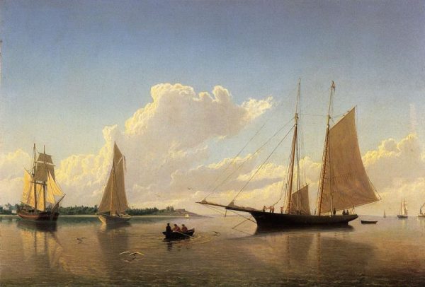 Stowing Sails off Fairhaven by William Bradford