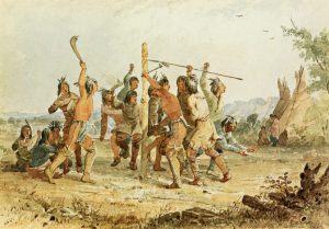 Striking the Post by Seth Eastman - hand-painted oil reproduction