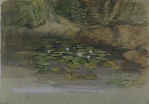 Study of Waterlilies and Other Plants by William Dyce - hand-painted oil reproduction