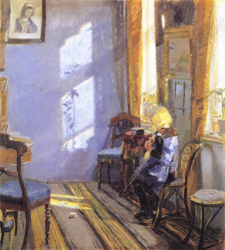 Sunlight in the Blue Room hand-painted oil reproduction