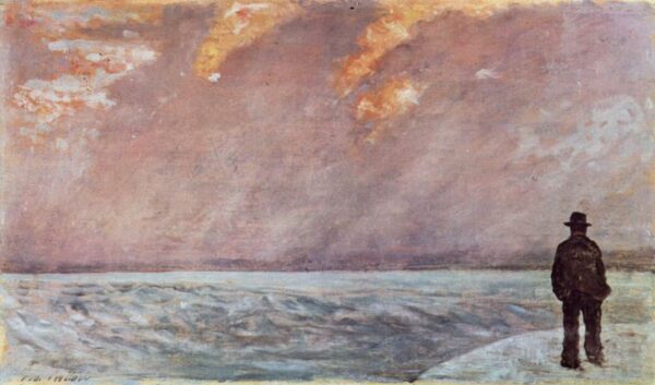Sunset at Sea by Giovanni Fattori