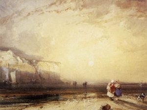 Sunset in the Pays de Caux by Richard Parkes Bonington - hand-painted oil reproduction