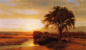 Sunset in the Valley by William Hart - hand-painted oil reproduction