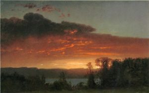 Sunset over the Lake by William Hart - hand-painted oil reproduction