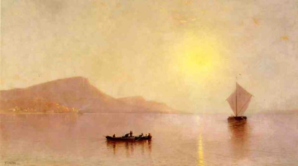 Sunset over the Palisades on the Hudson by Alfred Thompson Bricher
