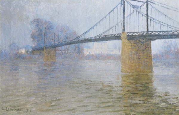Suspended Bridge at Triel by Gustave Loiseau