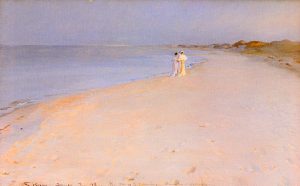 Tarde de verano en la playa by Peder Severin Kroyer - hand-painted oil reproduction