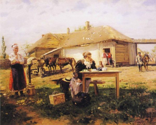 Teacher Visiting a Village by Vladimir Makovsky